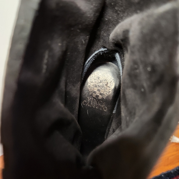 Black Suede Boots Vince Camuto Parka Slouchy WomenSZ 6.5 M Booties 3" heel - Picture 9 of 9